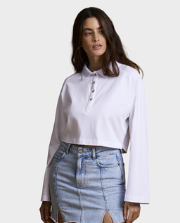 Biała bluzka typu crop top - Image #1