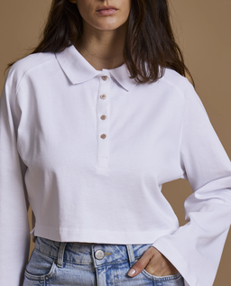 Biała bluzka typu crop top - Image #2