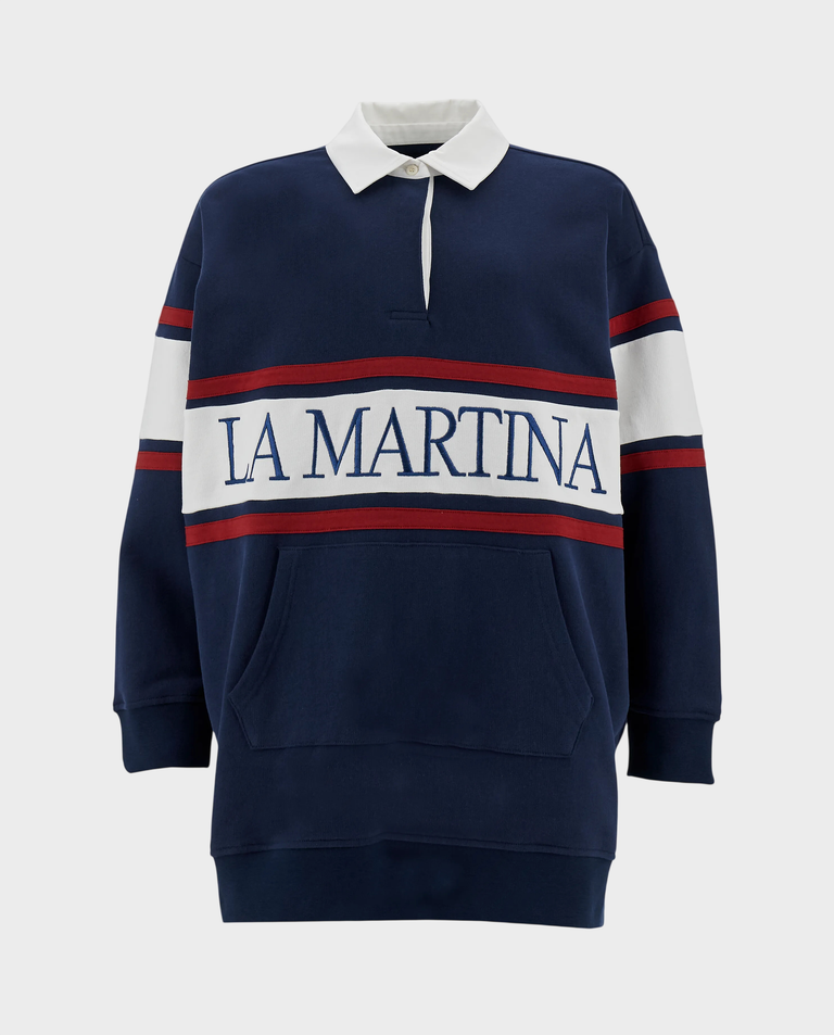 Granatowa bluza oversize z kołnierzykiem