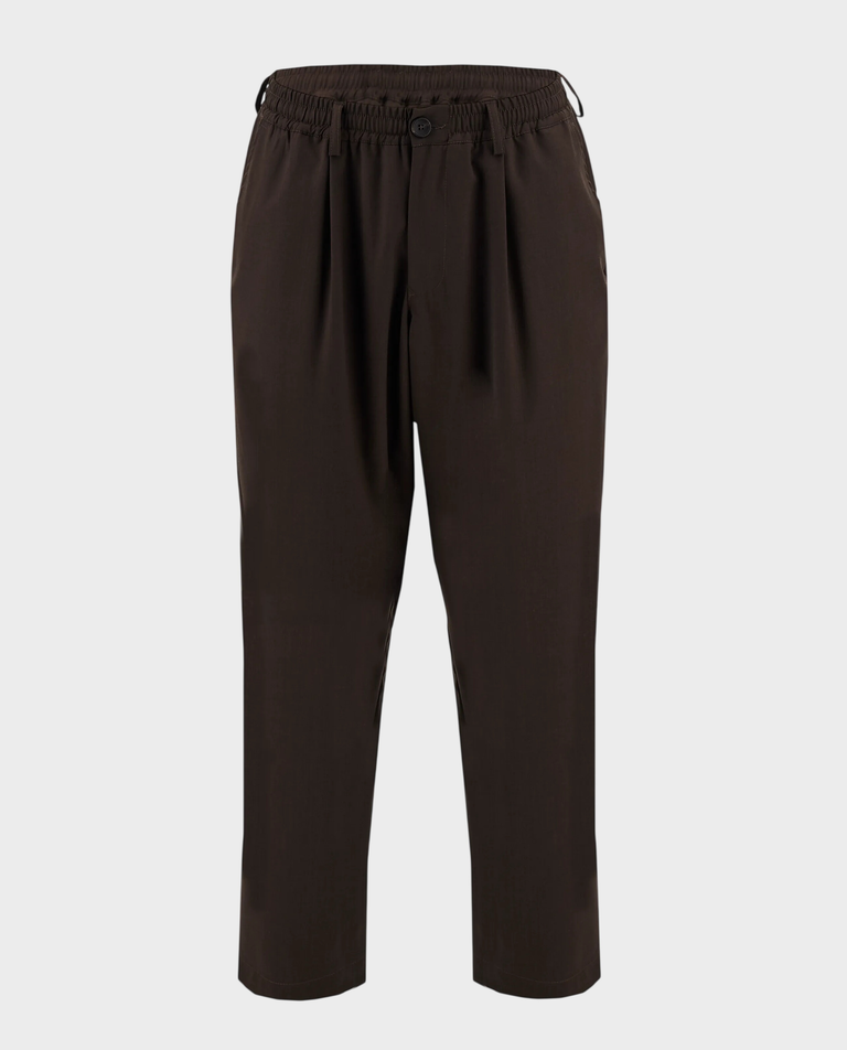 Brązowe spodnie z elastycznym pasem