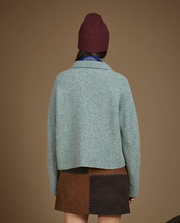 Morski sweter z kołnierzykiem polo - Image #3