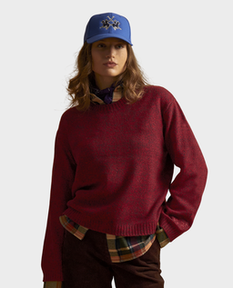 Bordowy sweter oversize z miękkiej dzianiny - Image #1
