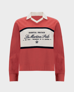 Koralowa bluza polo z nadrukiem - Image #0