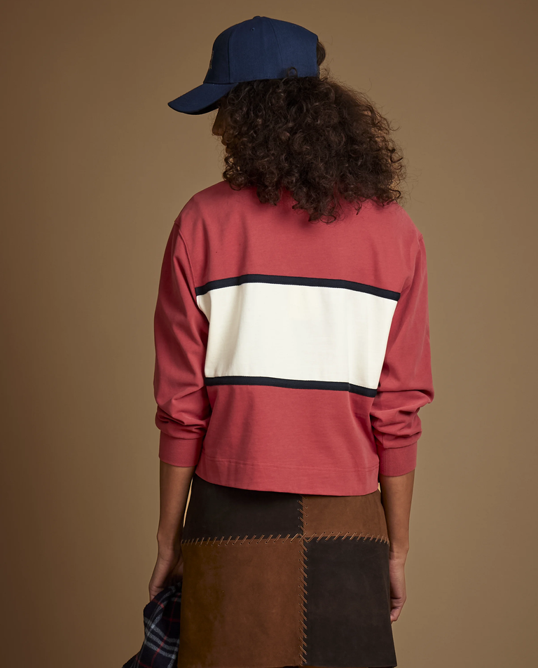 Koralowa bluza polo z nadrukiem - Image #3