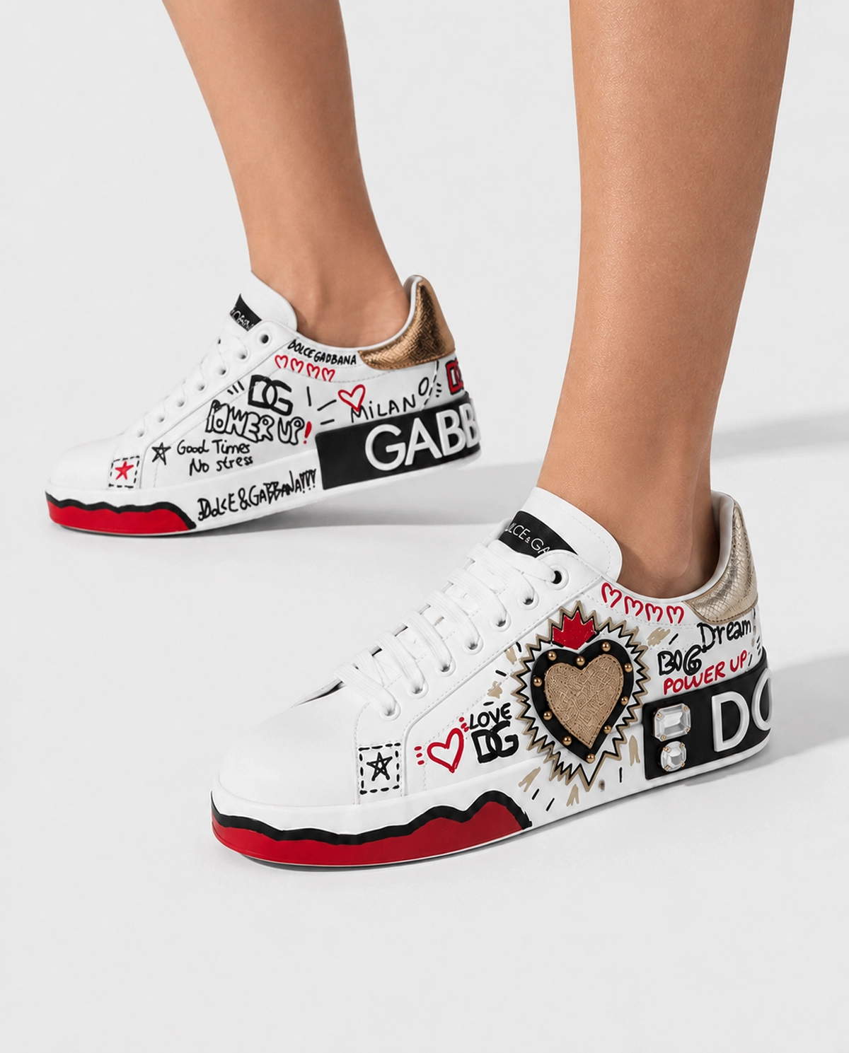 Białe skórzane sneakersy Portofino - Image #1