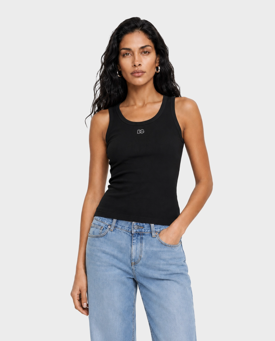 Czarny tank top z logo - Image #1