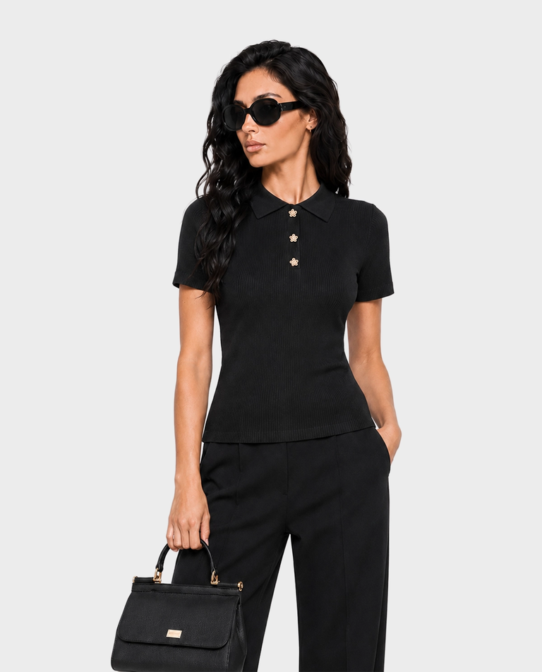 Czarna koszulka polo