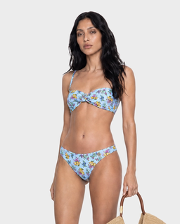 Błękitny komplet bikini w kwiatowy - Image #1
