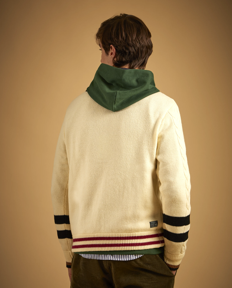 Kremowy sweter z haftem - Image #3