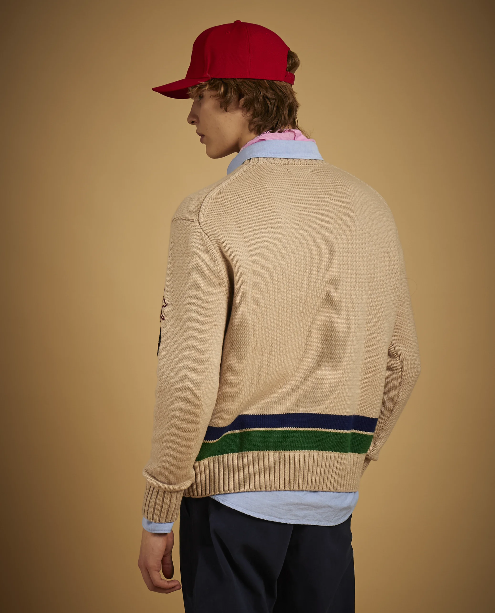 Beżowy sweter z motywem polo - Image #3