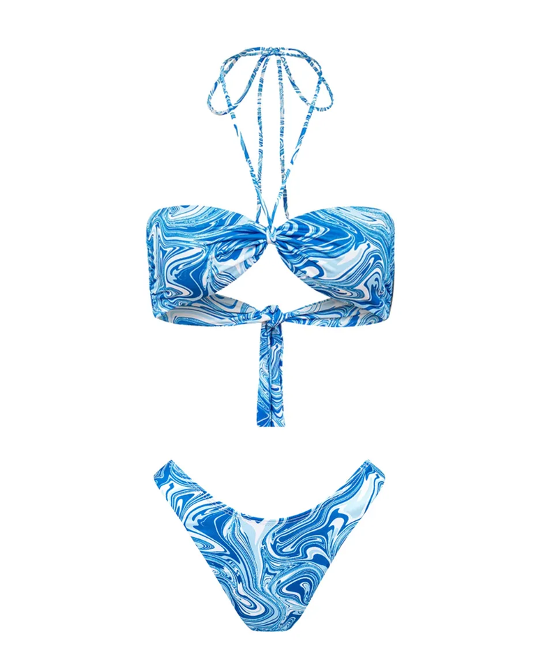 Niebieski dół od bikini z printem - Image #3