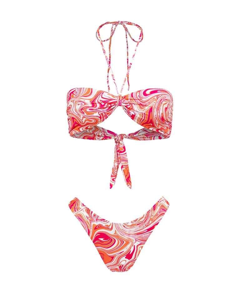 Różowy dół od bikini z printem - Image #3