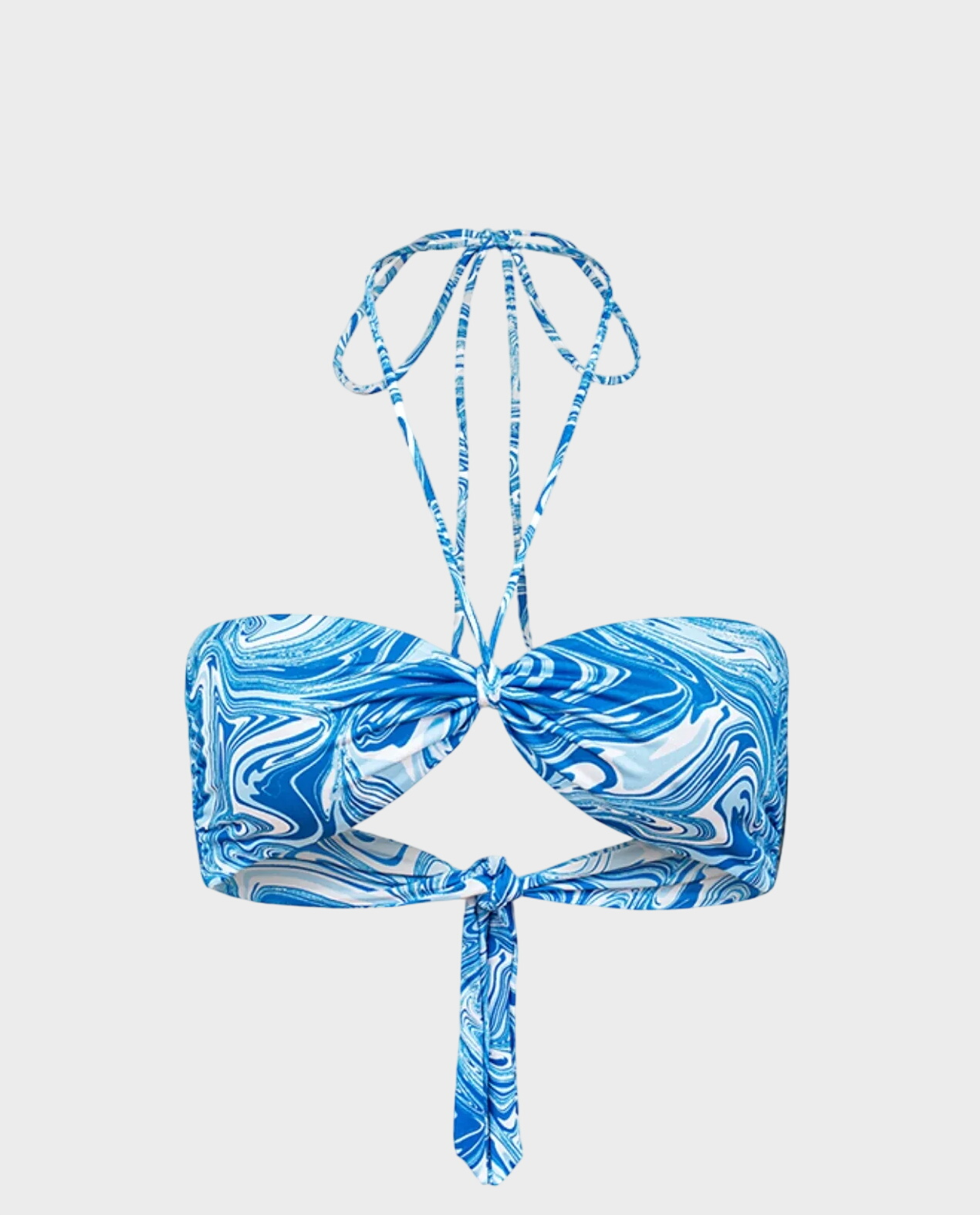 Niebieski wiązany top od bikini - Image #0