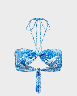 Niebieski wiązany top od bikini - Image #0