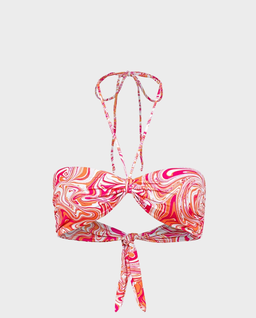 Różowy wiązany top od bikini - Image #0