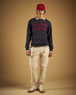 Granatowa bluza z haftowaniem - Image #4