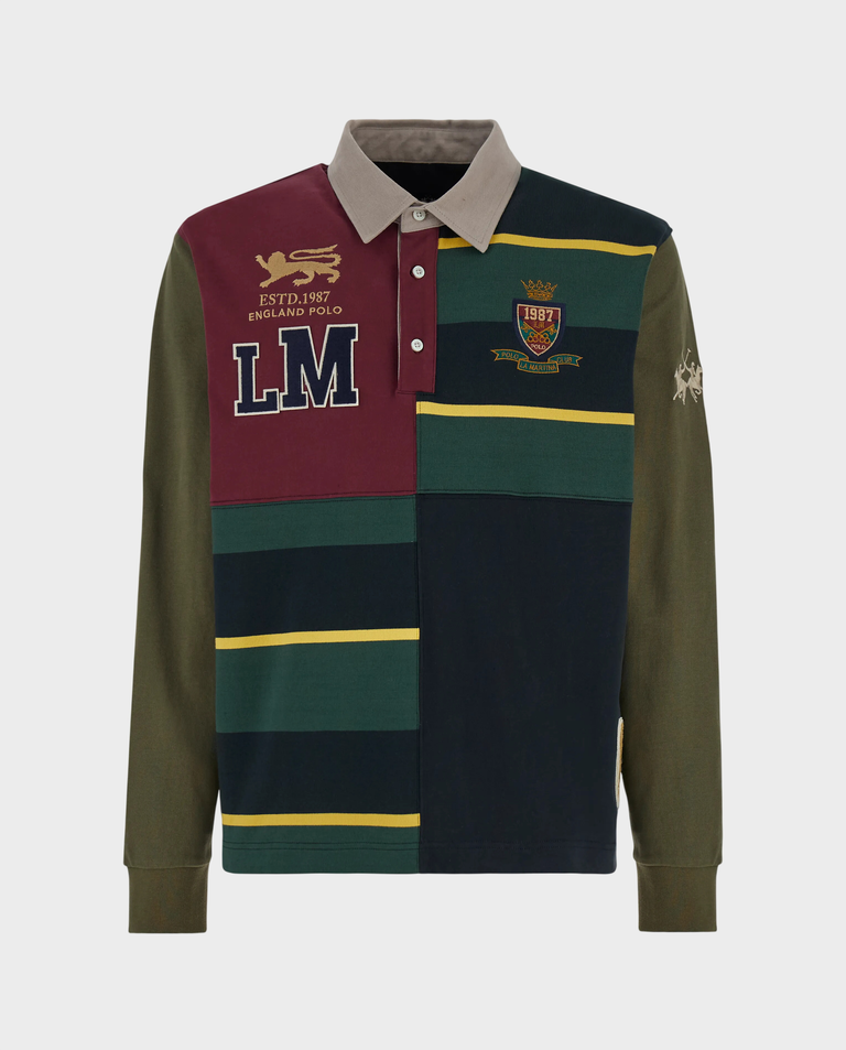 Patchworkowy longsleeve z aplikacjami