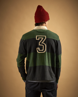 Bawełniany longsleeve w zielone paski - Image #2