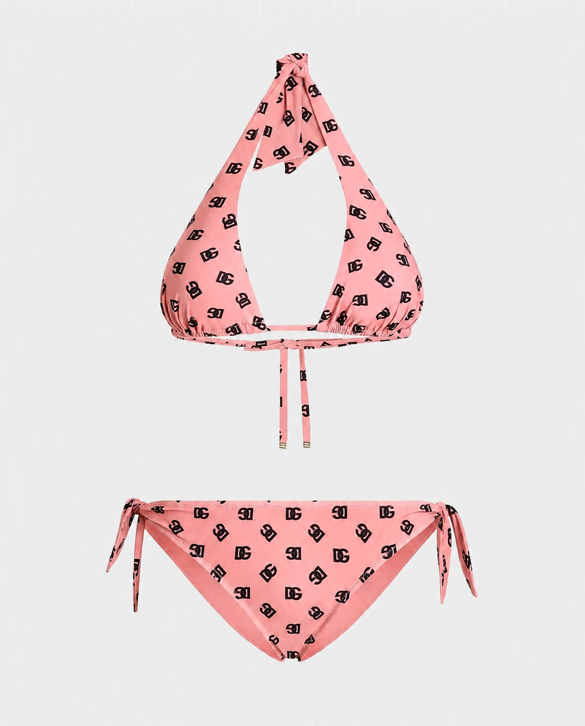 Różowy komplet bikini w print DG - Image #0