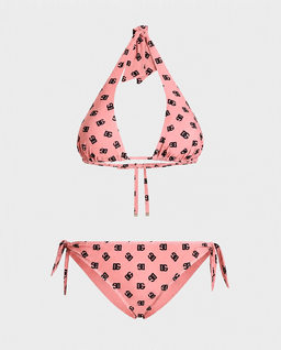 Różowy komplet bikini w print DG - Image #0