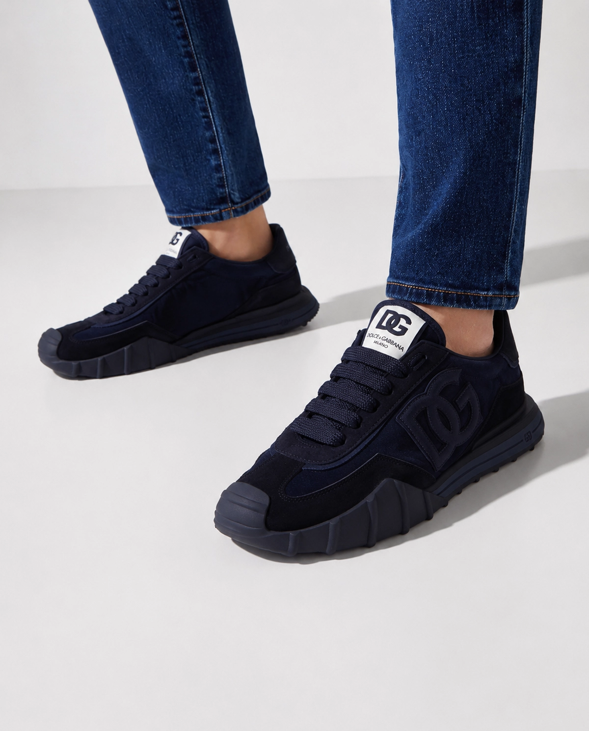Granatowe sneakersy Athletic - Image #1