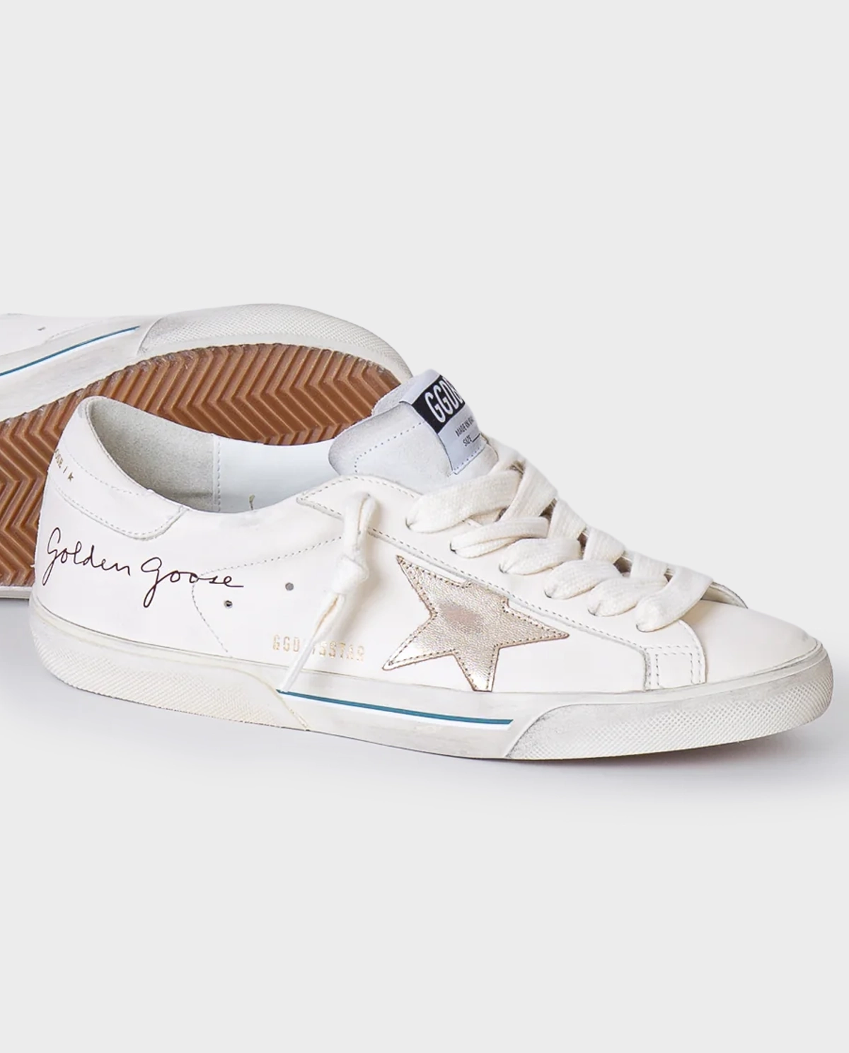 Białe skórzane sneakersy Super Star - Image #4