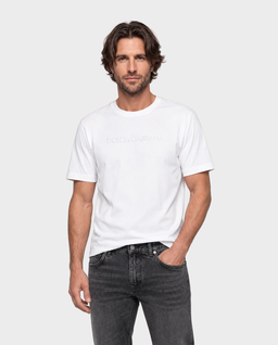 Biały t-shirt z logo - Image #1