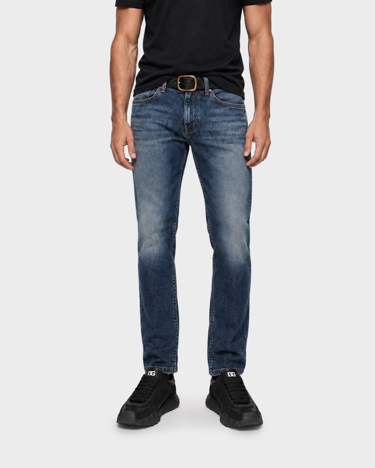 Granatowe jeansy Slim Fit