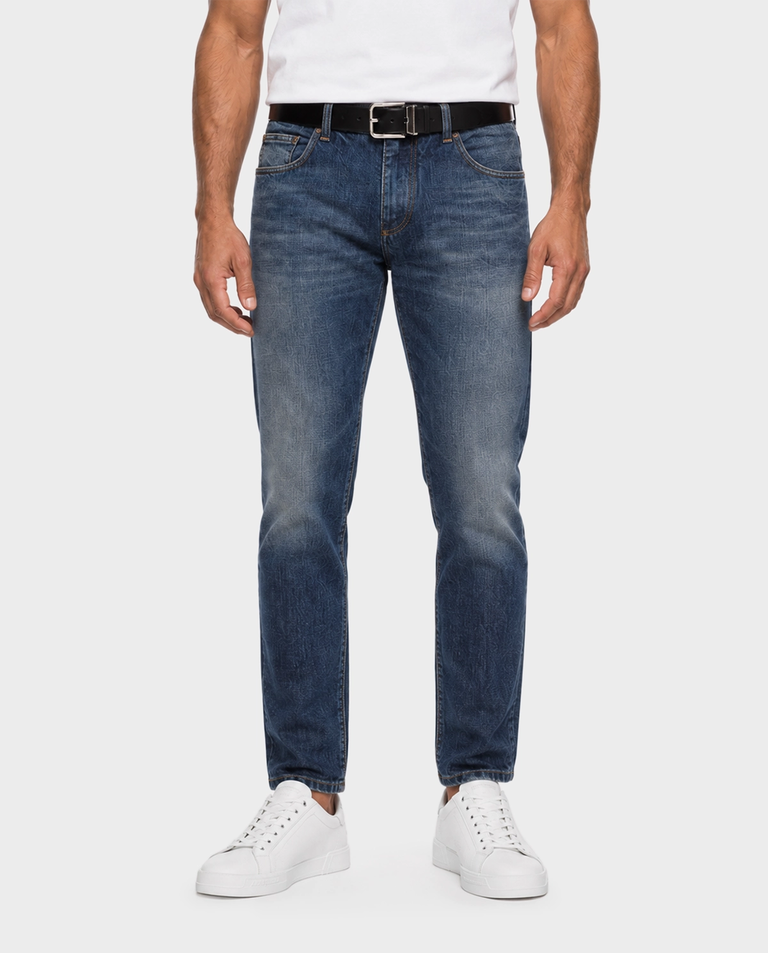Granatowe jeansy Regular Fit