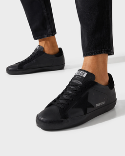 Czarne skórzane sneakersy Ball Star - Image #1