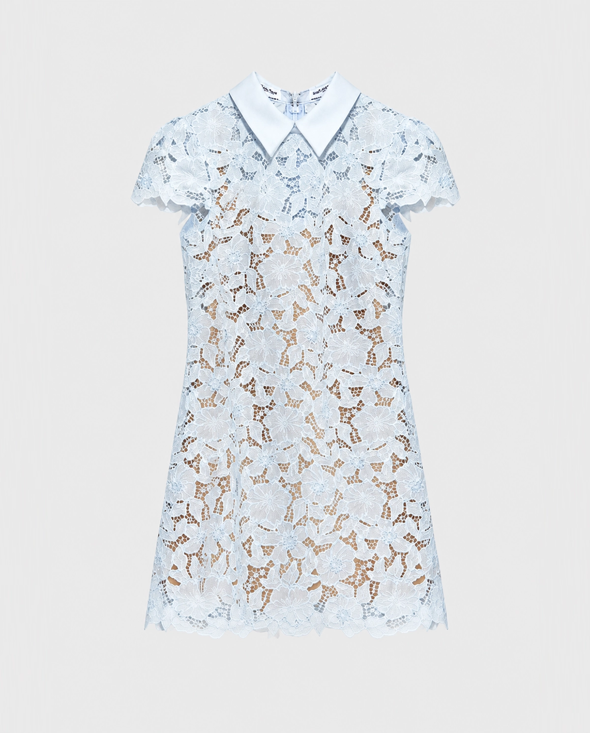 Niebieska koronkowa sukienka mini - Image #0