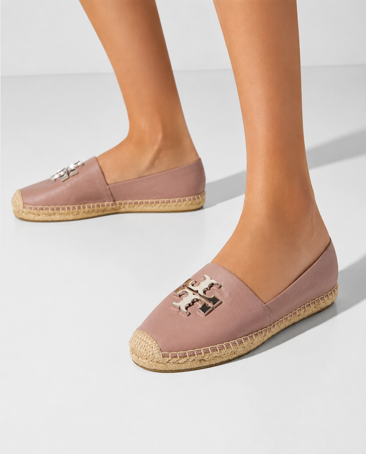 Pudrowo-różowe espadryle Eleanor - Image #1