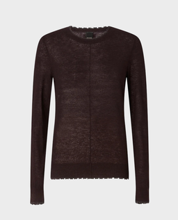 Brązowy sweter z ozdobnym szwem - Image #0