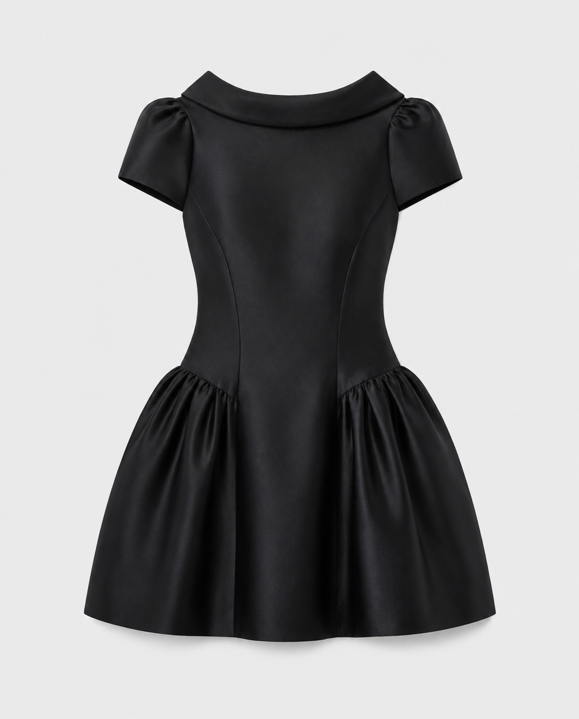 Czarna sukienka mini z kołnierzykiem - Image #0