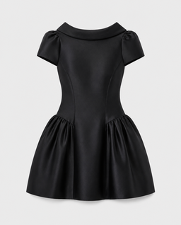Czarna sukienka mini z kołnierzykiem - Image #0