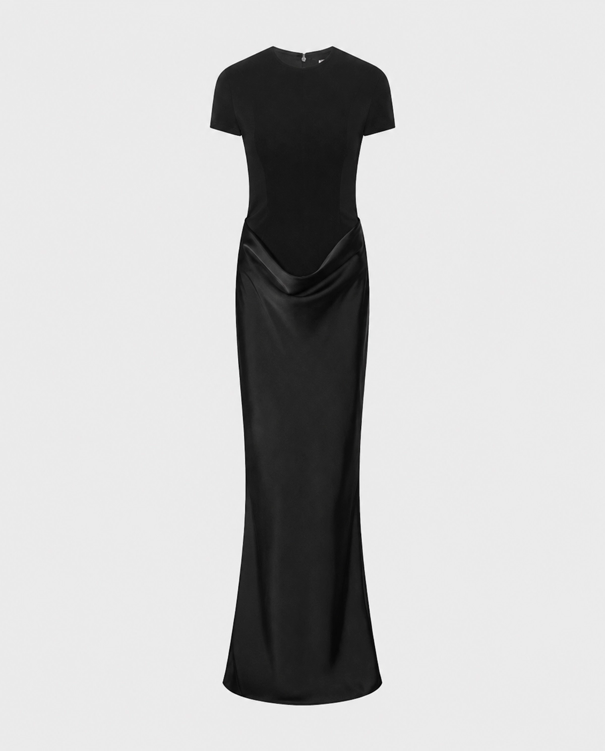 Czarna drapowana sukienka maxi - Image #0