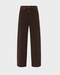 Brązowe spodnie jeansowe barrel fit - Image #0