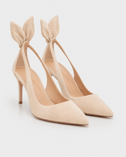 Zamszowe szpilki Bow Tie Pump 85 - Image #2
