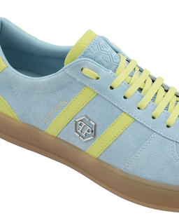 Błękitne sneakersy ze skóry zamszowej - Image #5