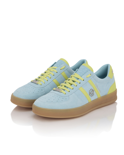 Błękitne sneakersy ze skóry zamszowej - Image #2