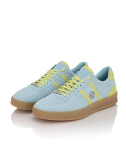 Błękitne sneakersy ze skóry zamszowej - Image #4