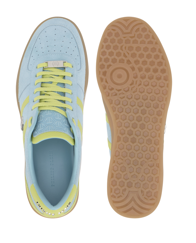 Błękitne sneakersy ze skóry zamszowej - Image #7