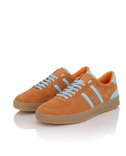 Pomarańczowe sneakersy ze skóry zamszowej - Image #2