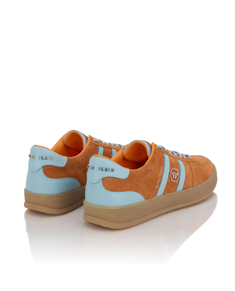 Pomarańczowe sneakersy ze skóry zamszowej - Image #3