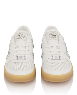 Skórzane białe sneakersy Retro Label - Image #5
