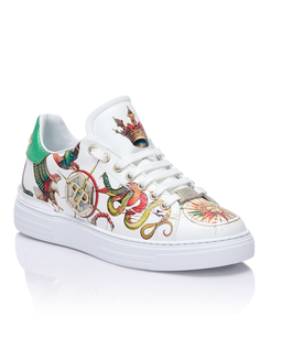 Skórzane sneakersy z nadrukiem - Image #1