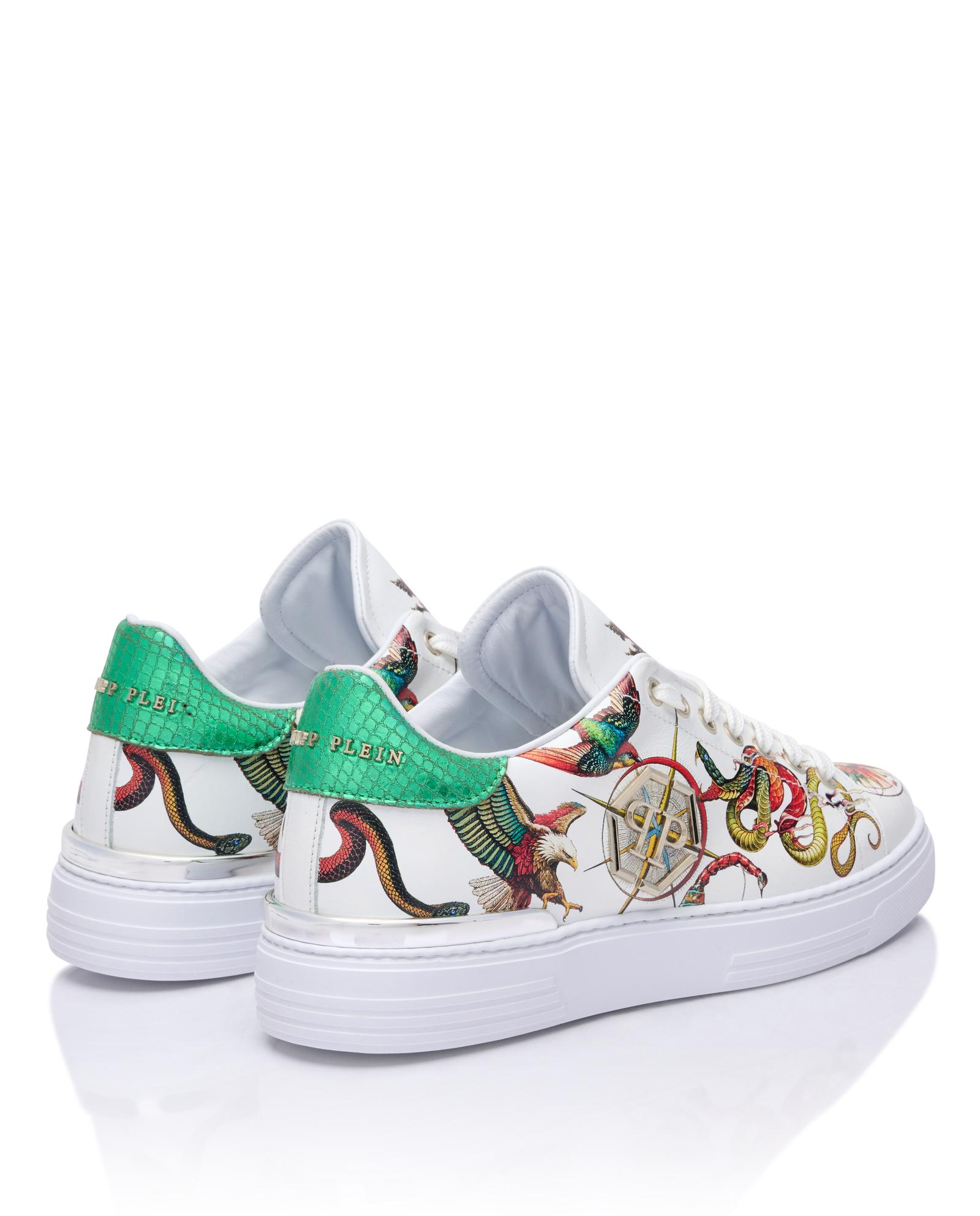 Skórzane sneakersy z nadrukiem - Image #2