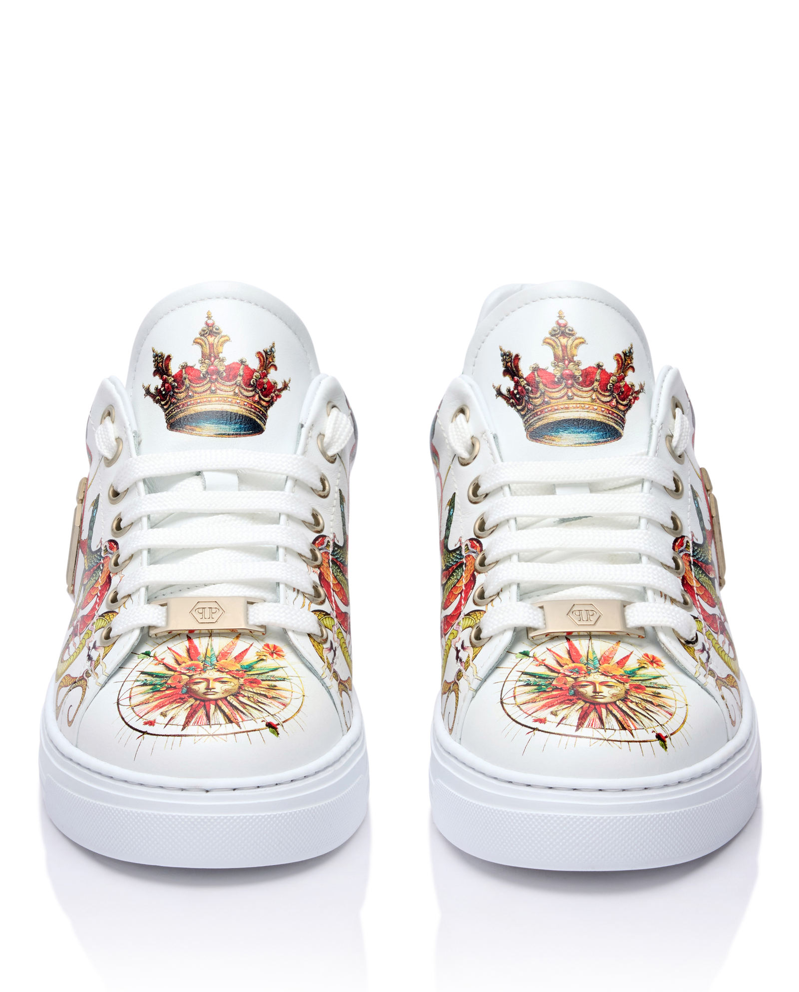 Skórzane sneakersy z nadrukiem - Image #5