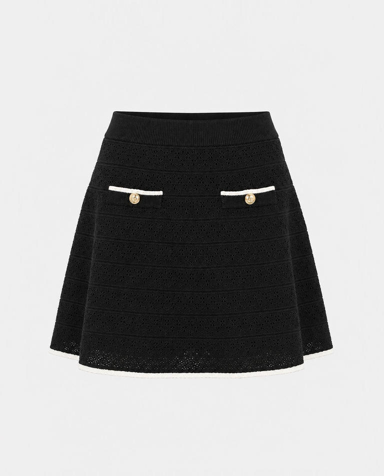 Czarna dzianinowa mini spódniczka