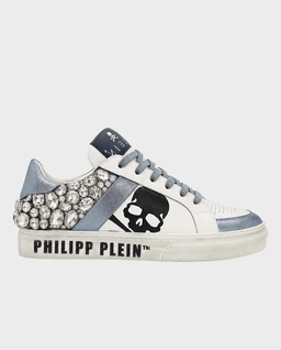 Białe sneakersy z kryształami Skull Stones - Image #0